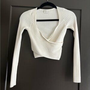 A&F cropped wrap sweater